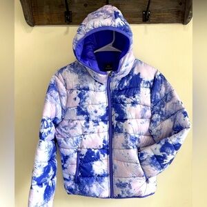 Under Armour Purple & White Tie-Dye Puffer Jacket sz YXL Hurls